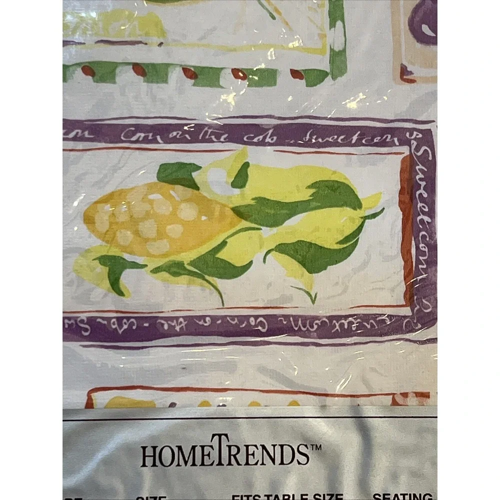 VTG HomeTrends Vinyl Tablecloth Flannel Backed Garden Vegetables 60